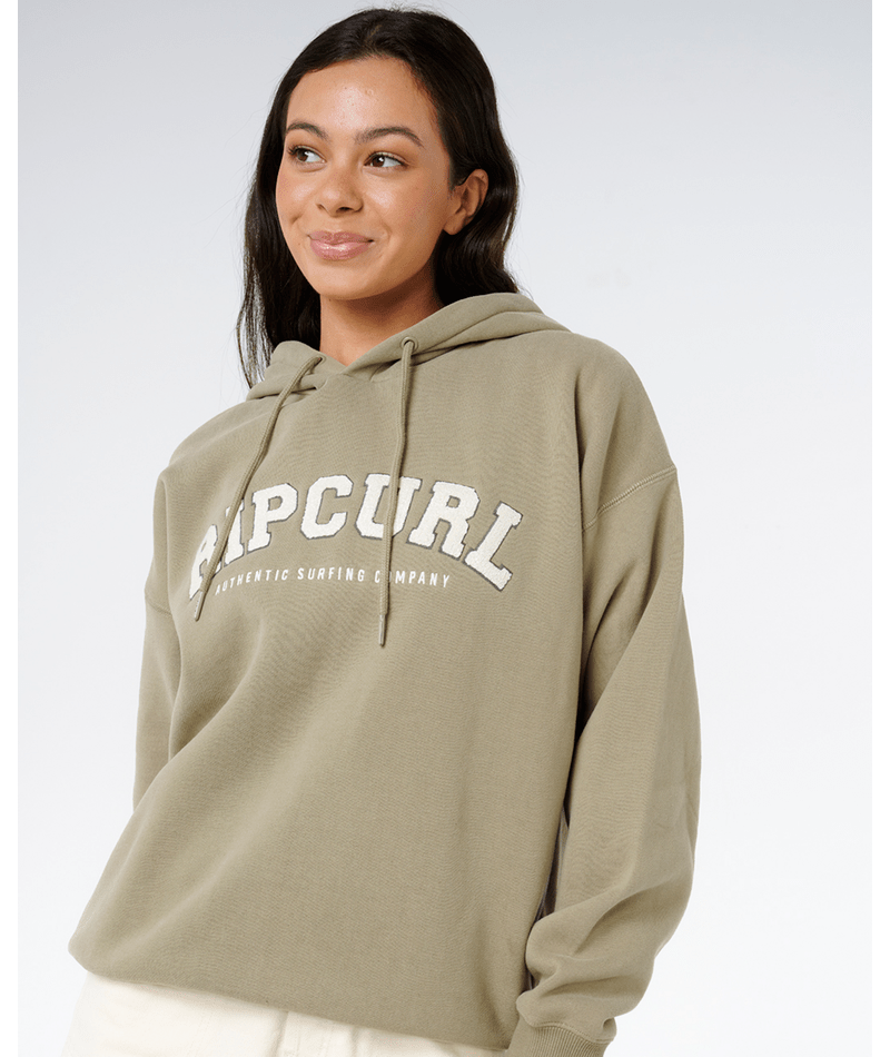 Rip Curl Varsity Hoodie in OLIVE