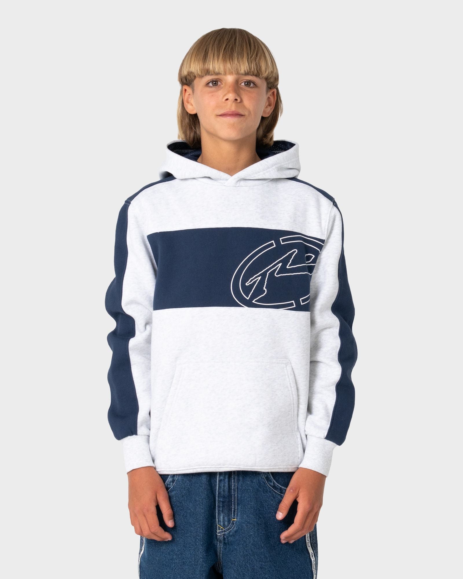 Rusty KILL SWITCH HOODED FLEECE BOYS in ECRU MARLE