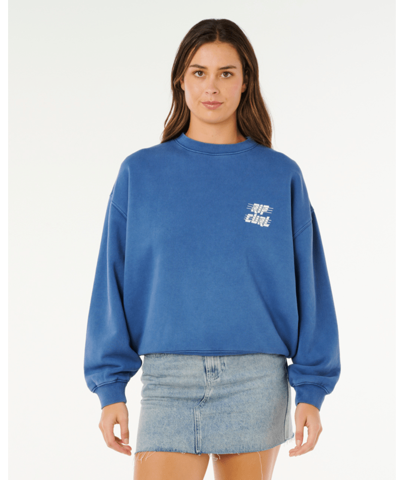 Rip Curl Sports Dept Drop Shoulder Crew in VINTAGE NAVY