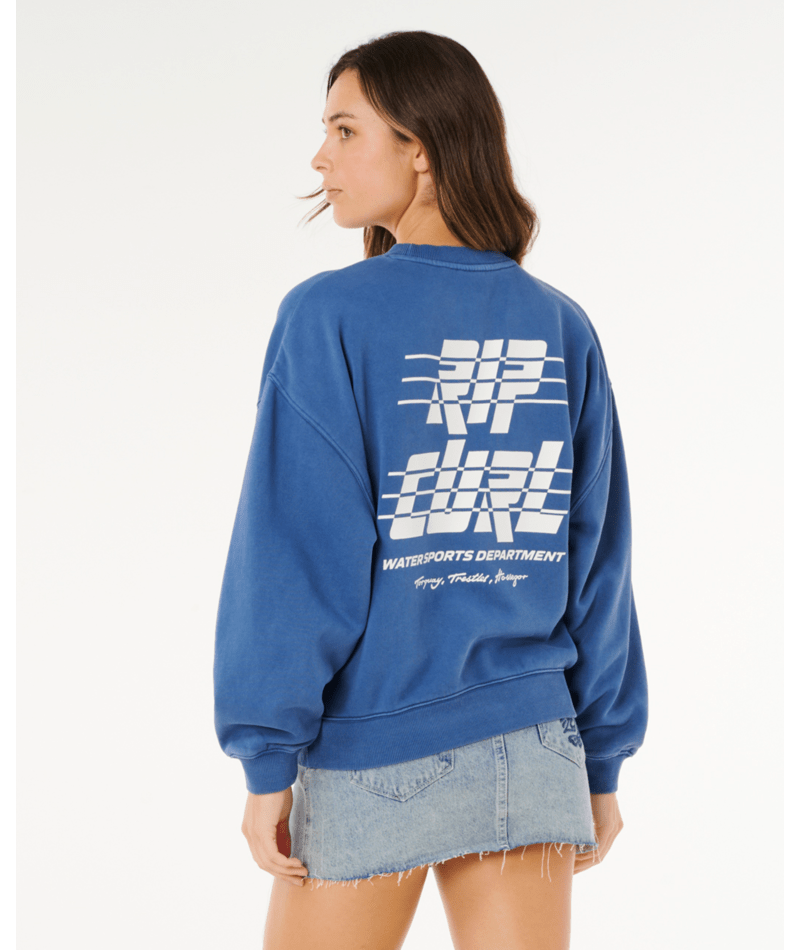 Rip Curl Sports Dept Drop Shoulder Crew in VINTAGE NAVY