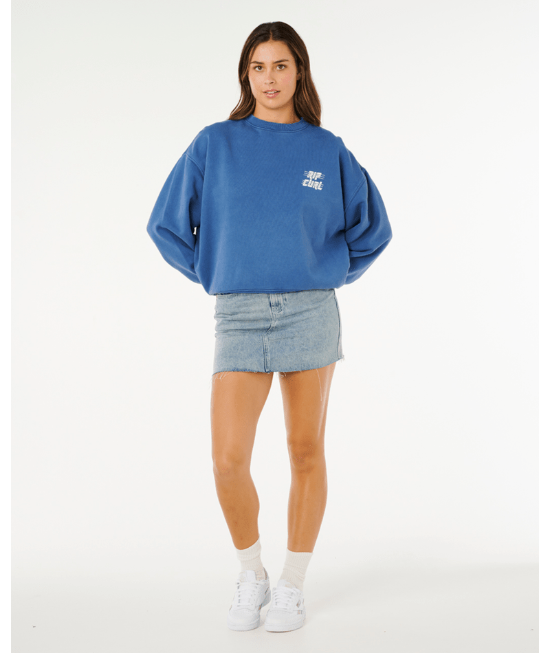 Rip Curl Sports Dept Drop Shoulder Crew in VINTAGE NAVY
