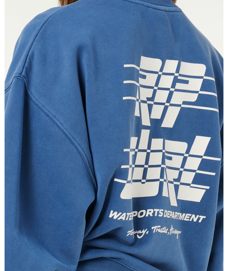 Rip Curl Sports Dept Drop Shoulder Crew in VINTAGE NAVY