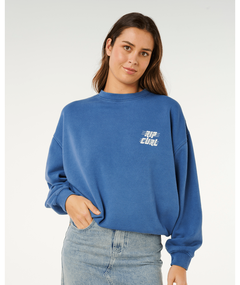 Rip Curl Sports Dept Drop Shoulder Crew in VINTAGE NAVY