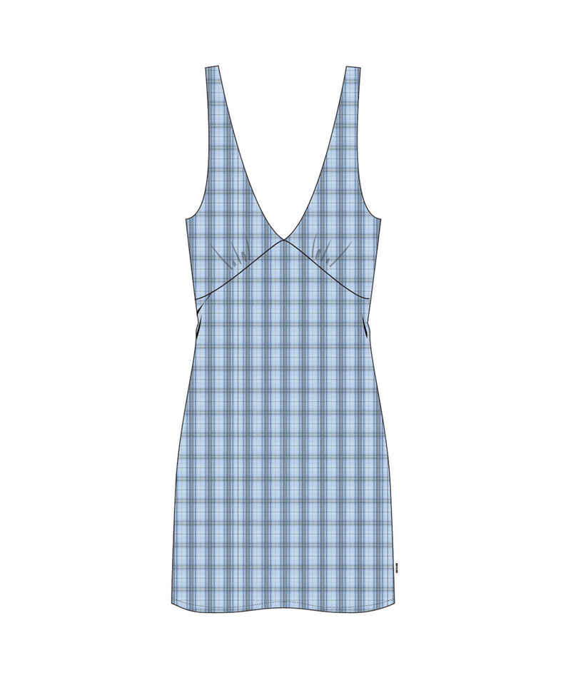 Rip Curl Classic Surf Check Mini Dress in Light Blue