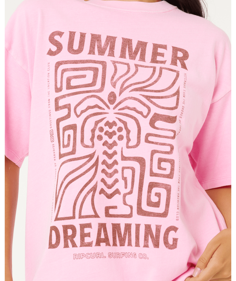 Rip Curl Dreaming Heritage Tee in PASTEL PINK