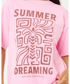 Rip Curl Dreaming Heritage Tee in PASTEL PINK