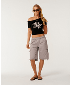 Rip Curl Echo Wave Off Shoulder Tee in Black
