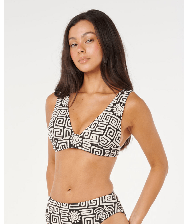 Rip Curl Sunset Jacquard Deep V in BLACK