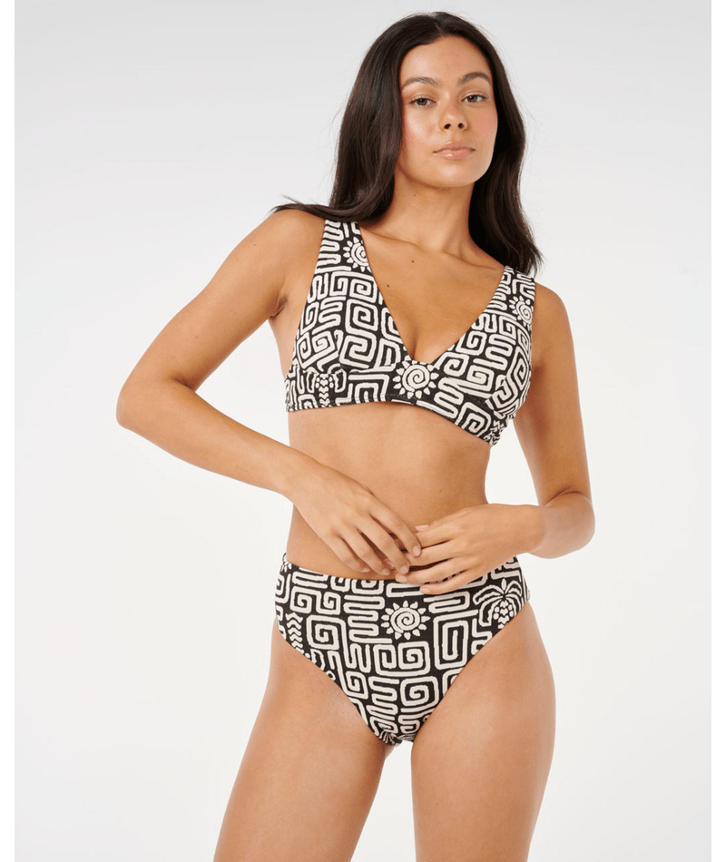 Rip Curl Sunset Jacquard Deep V in BLACK