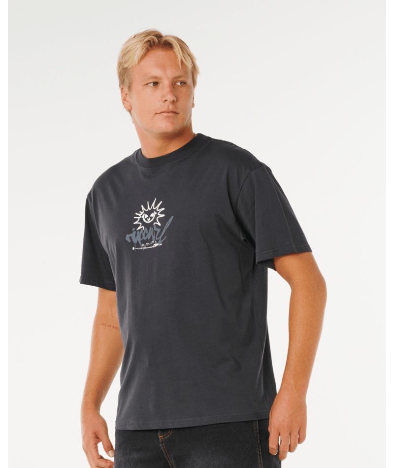 Rip Curl Inner Visions Rotten Sun Tee in WASHED BLACK