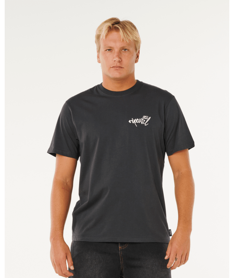 Rip Curl Inner Visions Hack Tee in WASHED BLACK