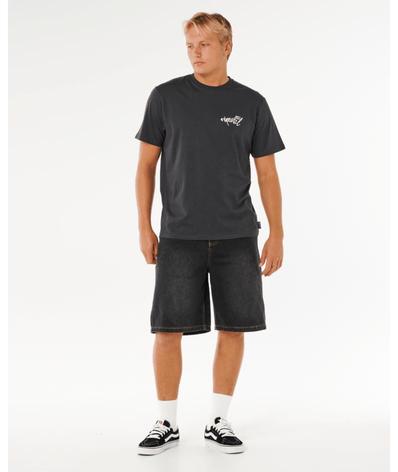Rip Curl Inner Visions Hack Tee in WASHED BLACK