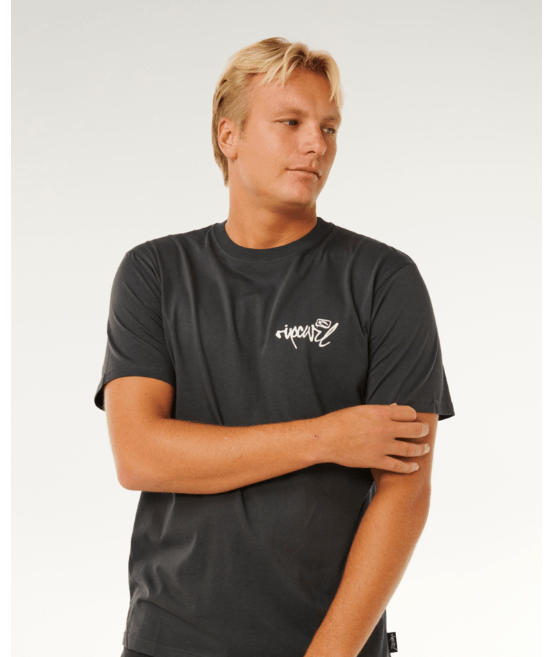 Rip Curl Inner Visions Hack Tee in WASHED BLACK