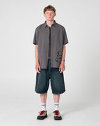 Rusty Spray N Pray Graphic Check Shirt in STEEL