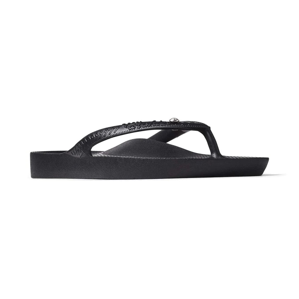Archies Footwear Arch Support Thongs - Classic - Crystal Black in Single