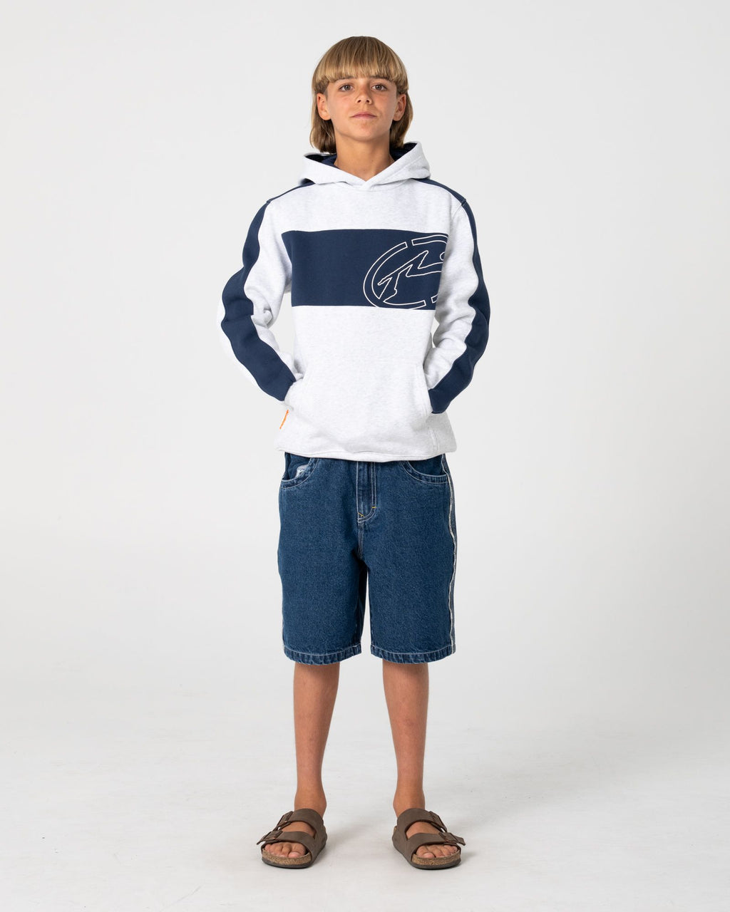 Rusty KILL SWITCH HOODED FLEECE BOYS in ECRU MARLE