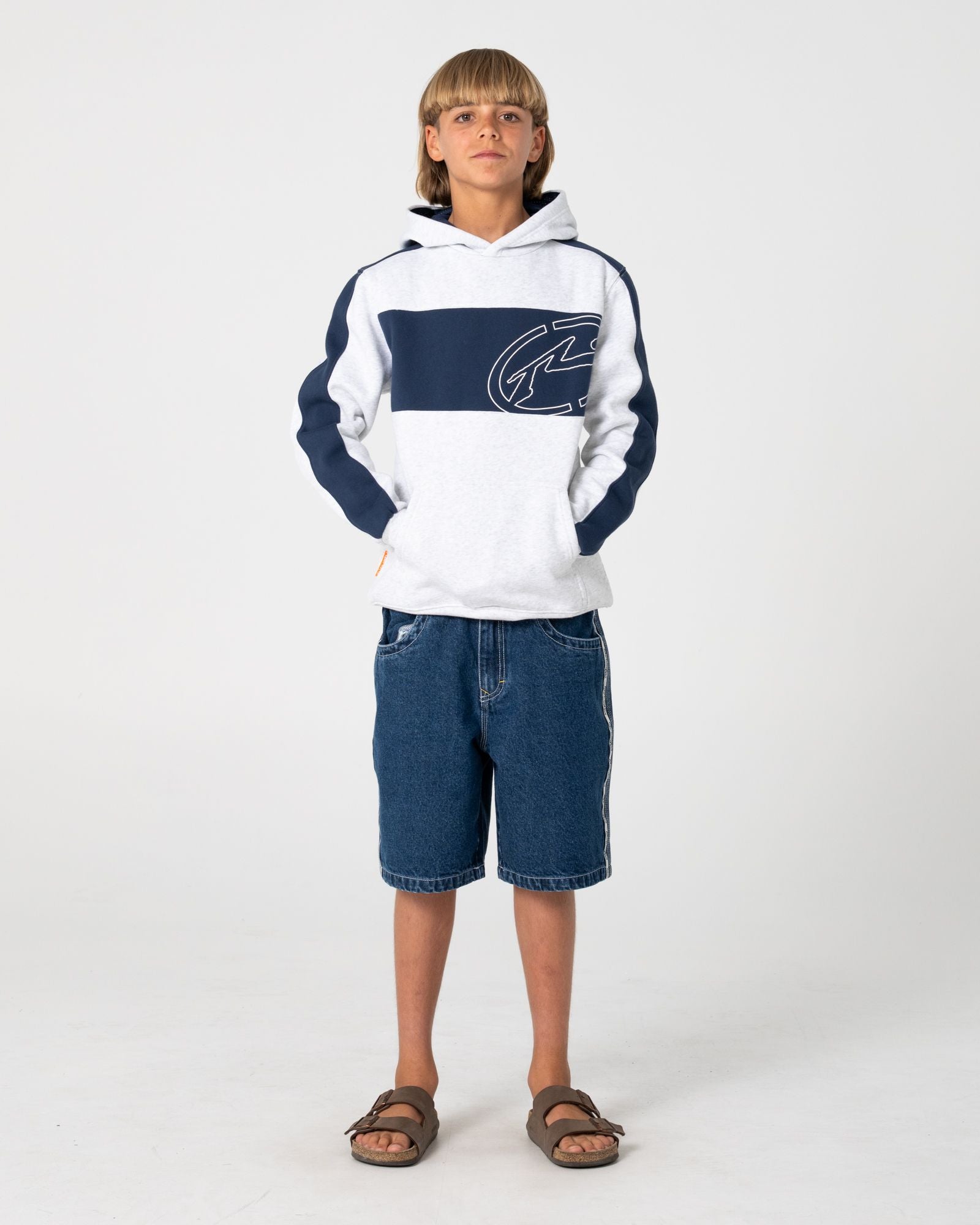 Rusty KILL SWITCH HOODED FLEECE BOYS in ECRU MARLE