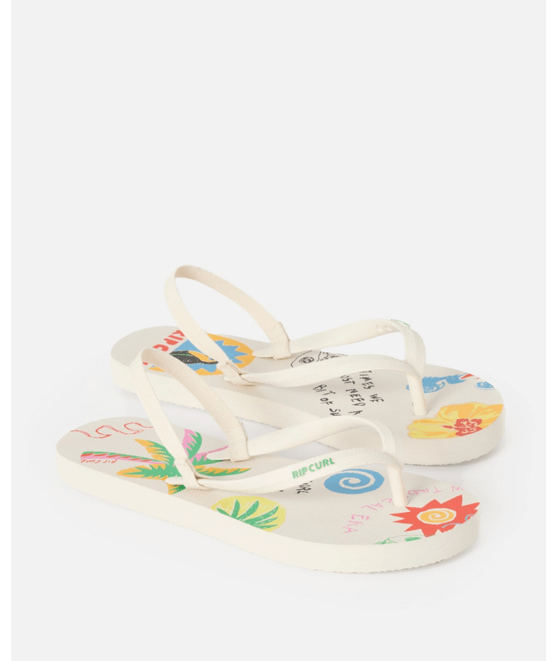 Rip Curl Mixed Bloom Open Toe-Girl in Off White