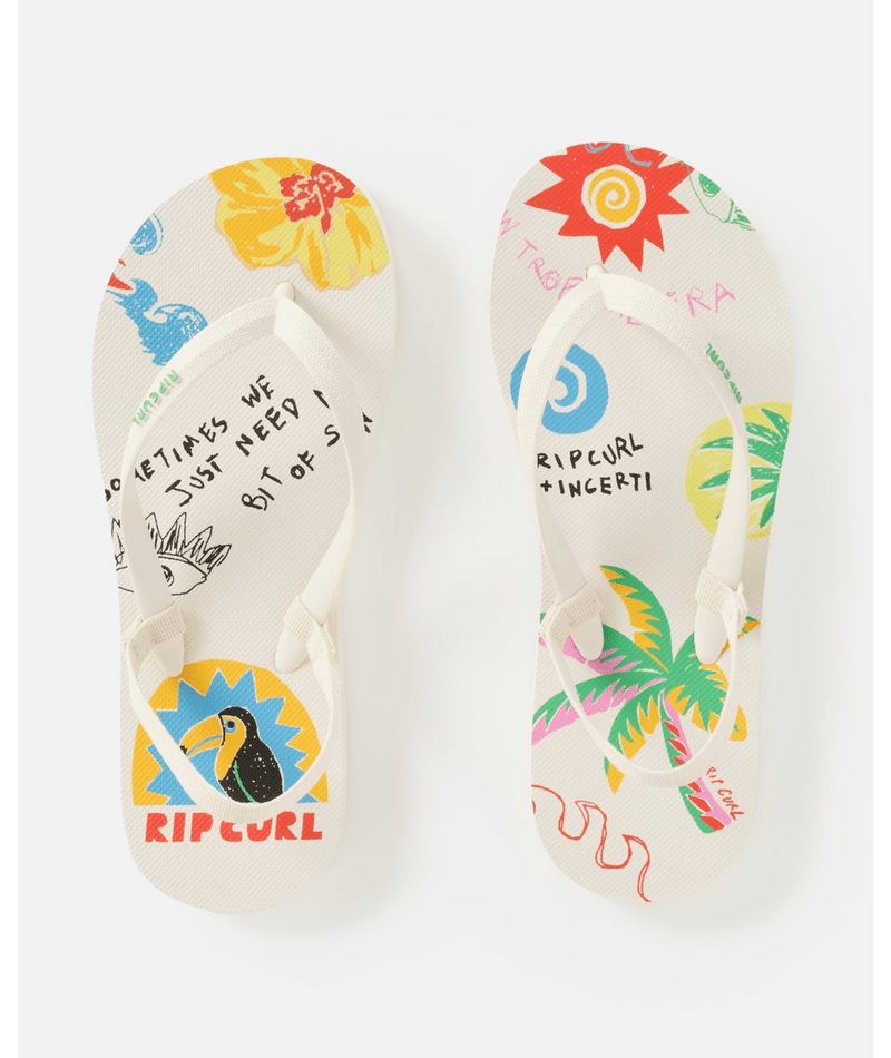 Rip Curl Mixed Bloom Open Toe-Girl in Off White