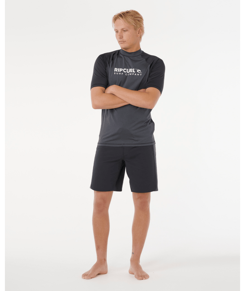 Rip Curl Shock Upf S/S in BLACK MARLE