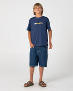 Rusty Flip Daddy Taped Jort Boys in DEEP SEA BLUE