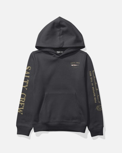 Salty Crew Bruce Boys Hood Fleece in BLACK