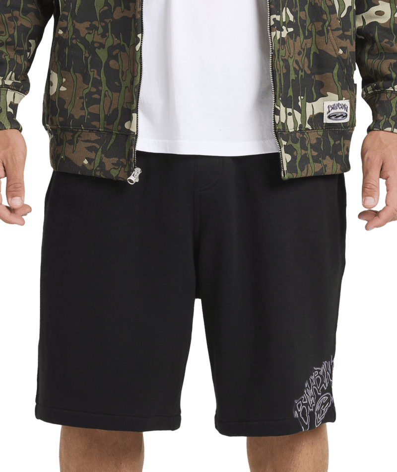 Billabong Bad Dog Fleece Short in BLACK