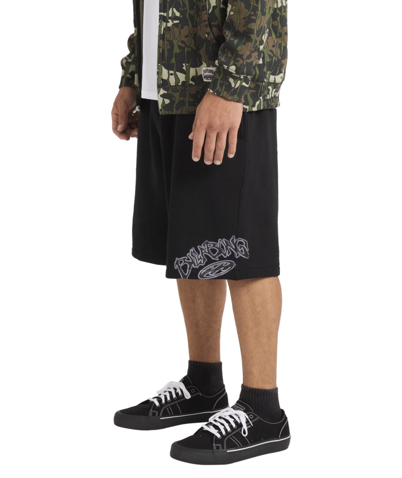 Billabong Bad Dog Fleece Short in BLACK