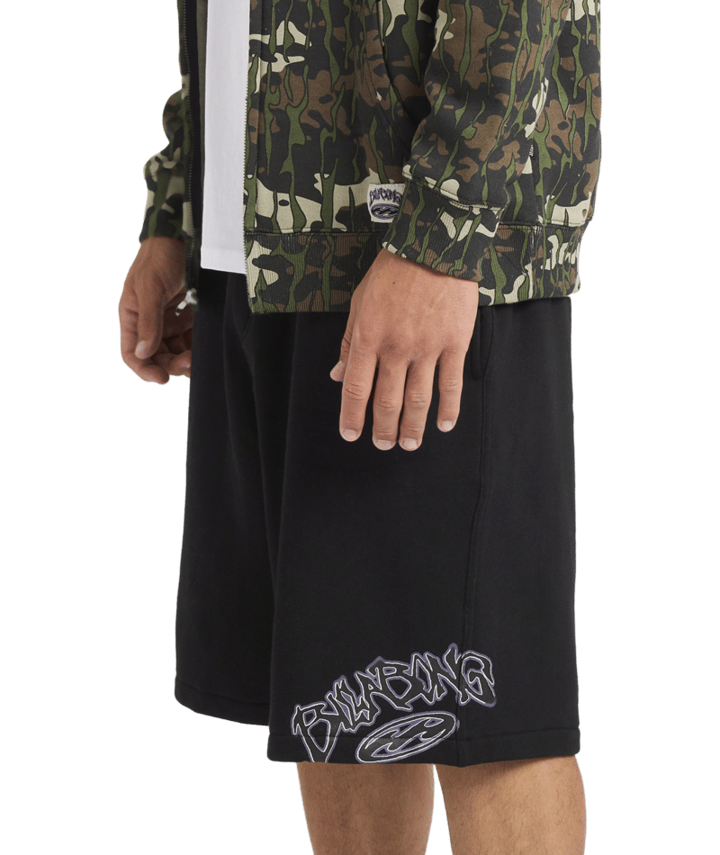 Billabong Bad Dog Fleece Short in BLACK