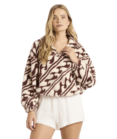 Billabong Dark Wave Half Zip Crew in TEAK