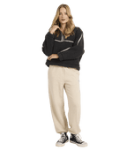 Billabong Getting Warm Shrpa Half Zip in BLACK SANDS