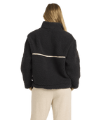 Billabong Getting Warm Shrpa Half Zip in BLACK SANDS
