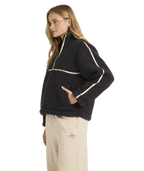 Billabong Getting Warm Shrpa Half Zip in BLACK SANDS