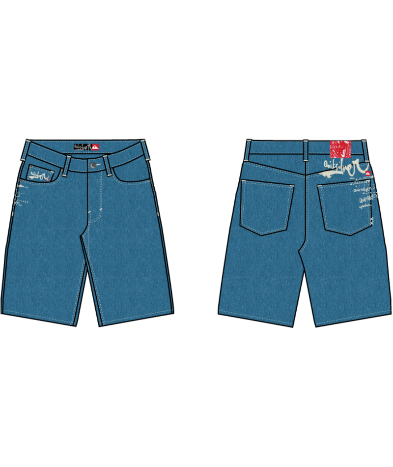 Quiksilver Impaired Baggy Denim Short in DENIM