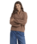 Roxy So Cozy Half Zip in MOCHA