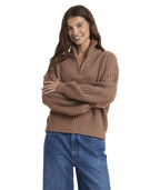 Roxy So Cozy Half Zip in MOCHA