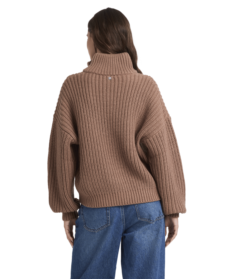 Roxy So Cozy Half Zip in MOCHA