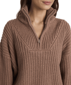 Roxy So Cozy Half Zip in MOCHA