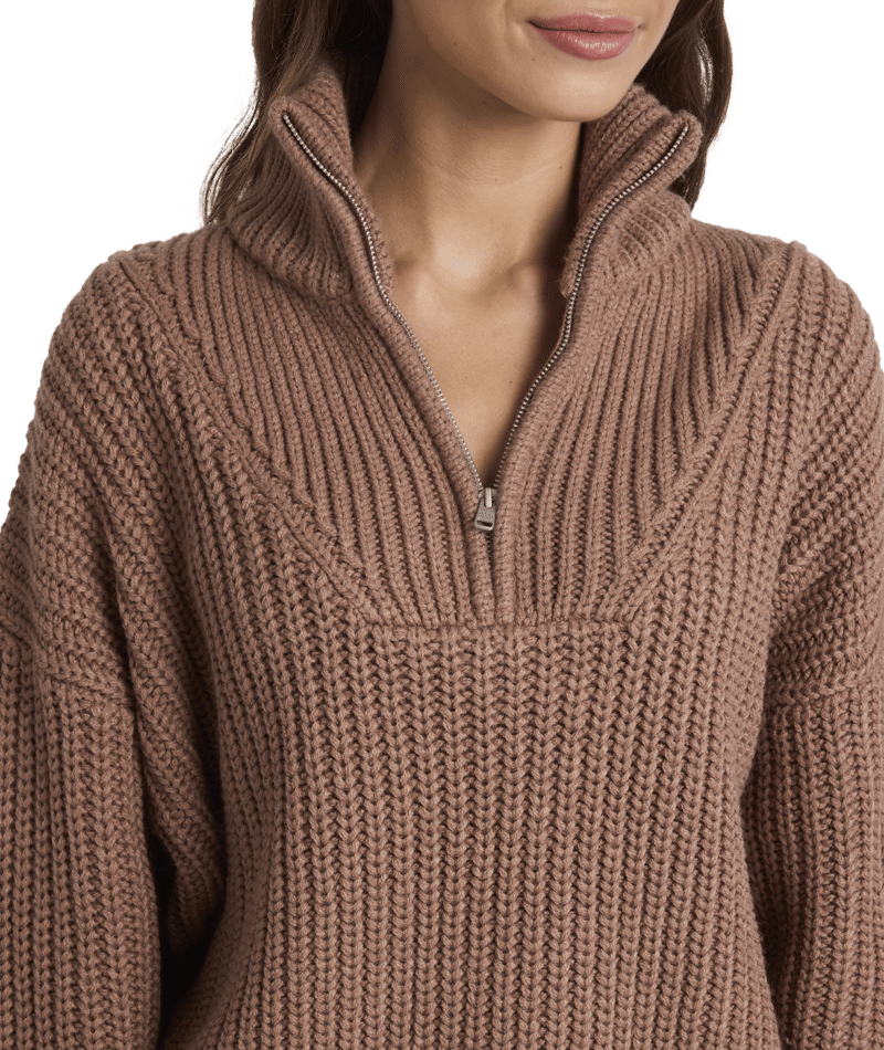 Roxy So Cozy Half Zip in MOCHA