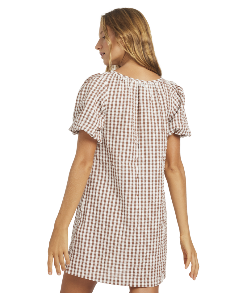 Roxy Delilah Check Dress in COCONUT