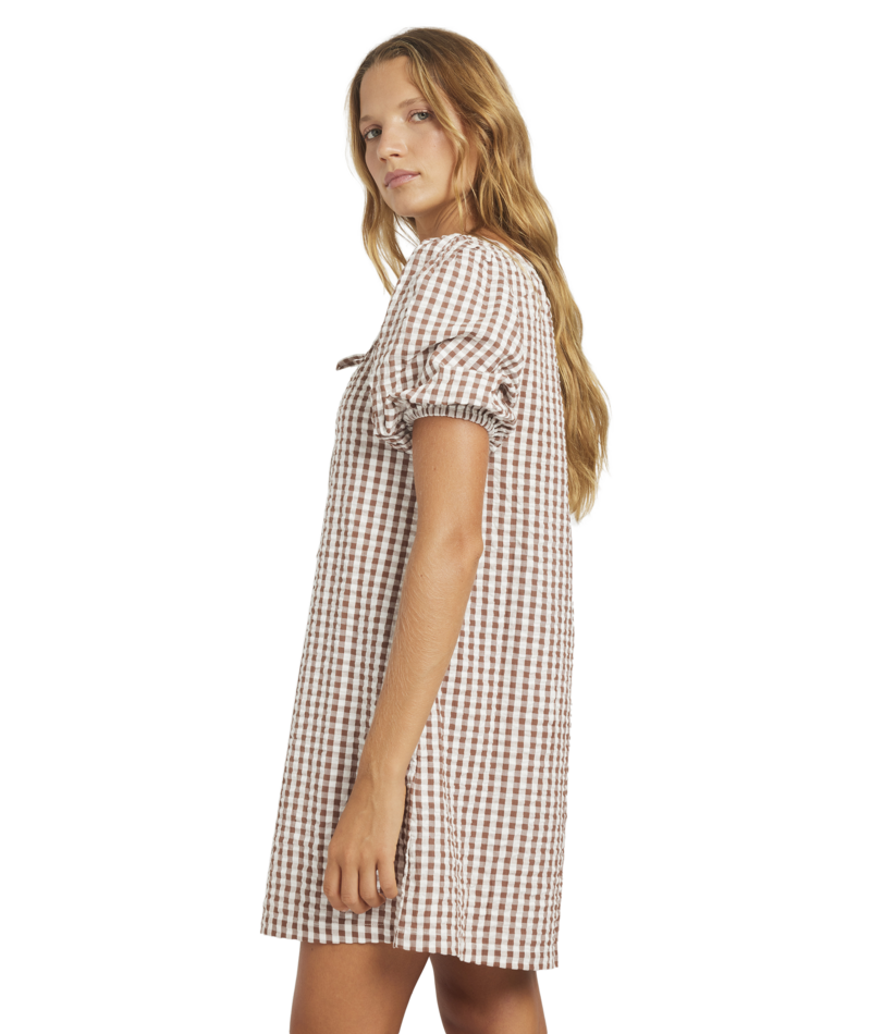 Roxy Delilah Check Dress in COCONUT