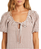 Roxy Delilah Check Dress in COCONUT