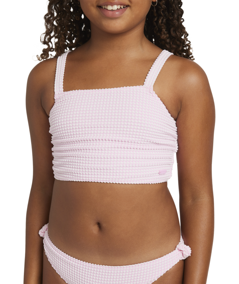 Roxy Daisy Check Crop Tank Set in BONBON
