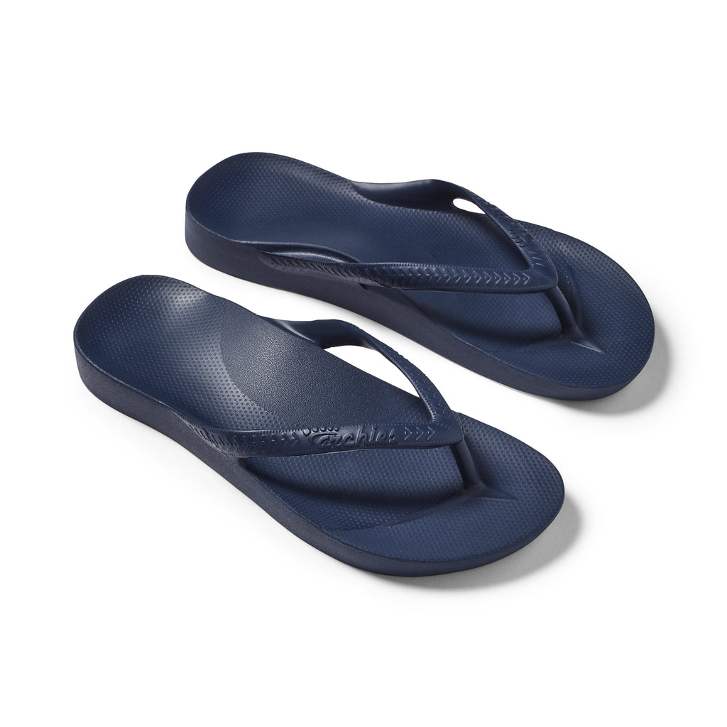 Archies Footwear Arch Support Thongs - Classic - Navy in Single