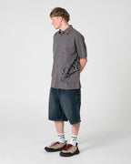 Rusty Spray N Pray Graphic Check Shirt in STEEL