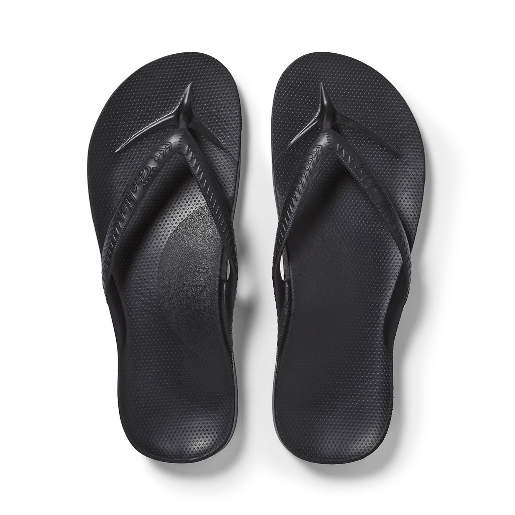 Archies Footwear Kids - Arch Support Thongs - Black in Single