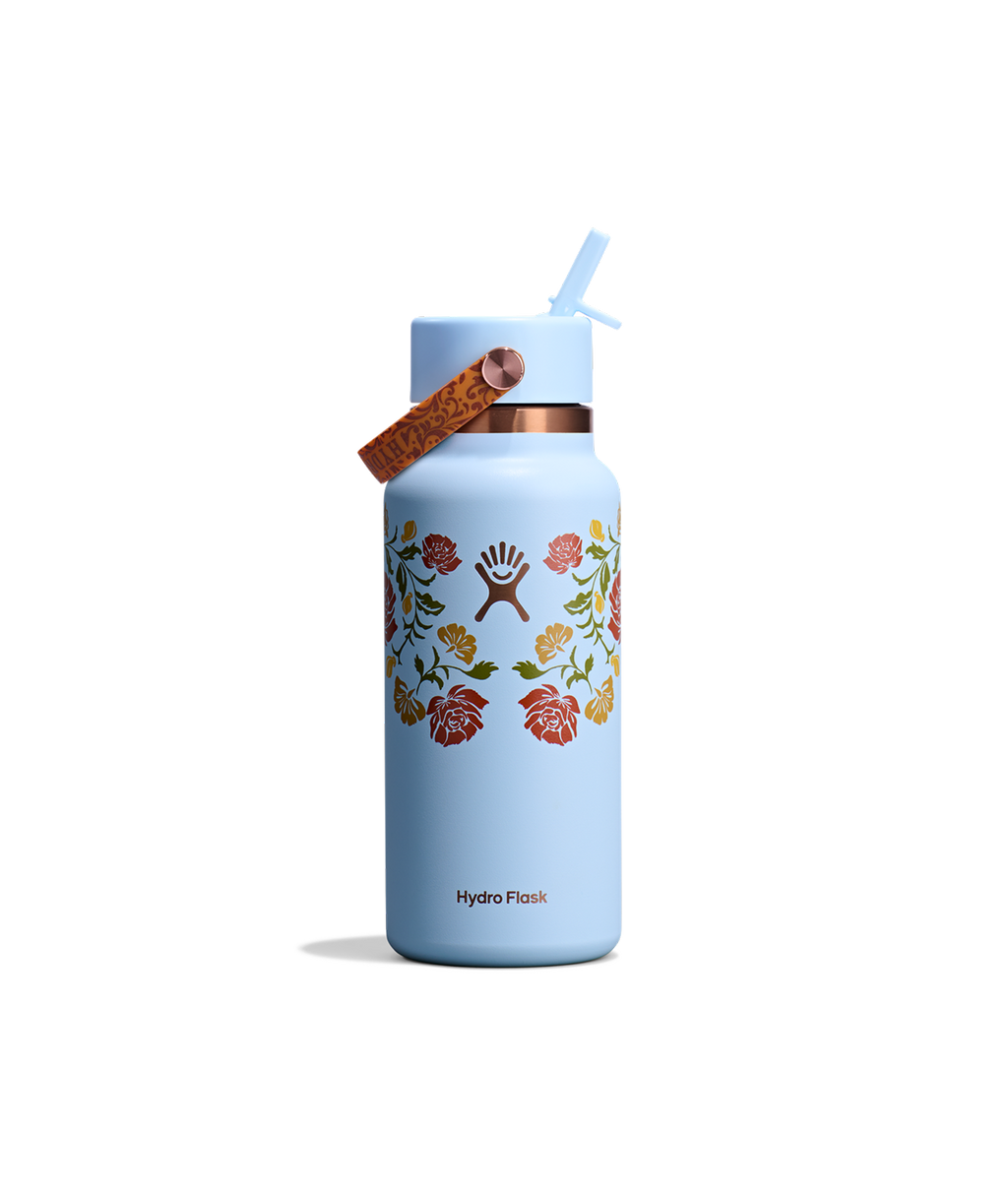 Hydro Flask 32 Oz Wide Flex Straw Cap in Western Light Blue