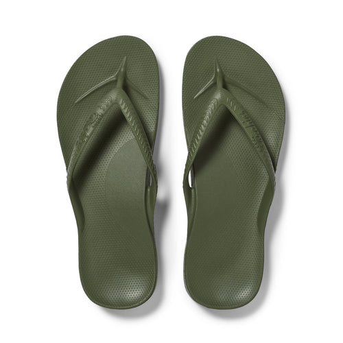 Archies Footwear Arch Support Thongs - Classic - Olive in Single
