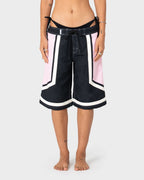 Rusty Farrah Long Baggy Boardshorts in BLACK / PINK