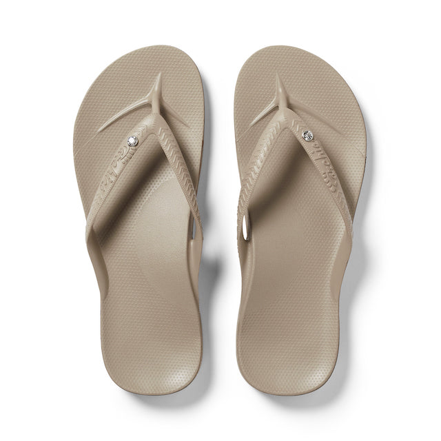 Archies Footwear Arch Support Thongs - Classic - Crystal Taupe in Single